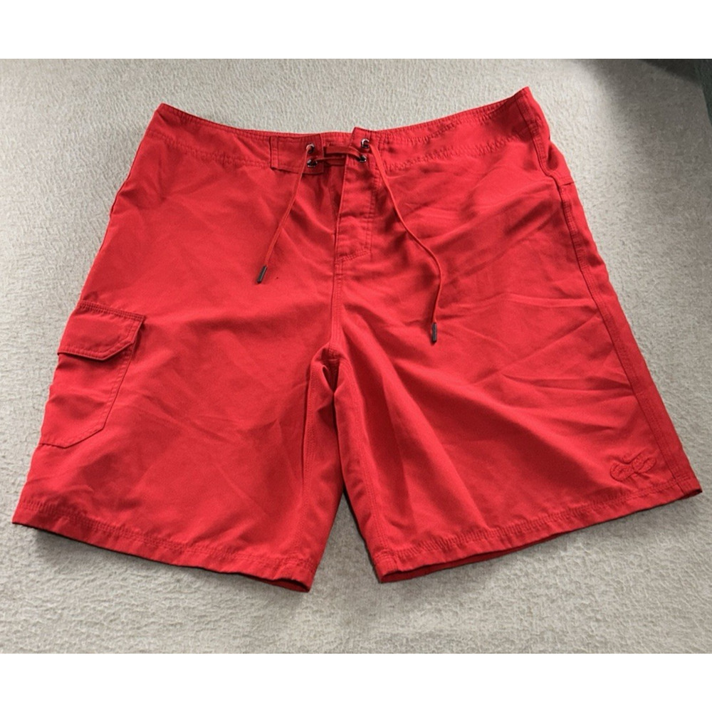 Men's Nike 6.0 Red Board Shorts Sz 36 Swim Surf Short 10" Inseam Swimwear